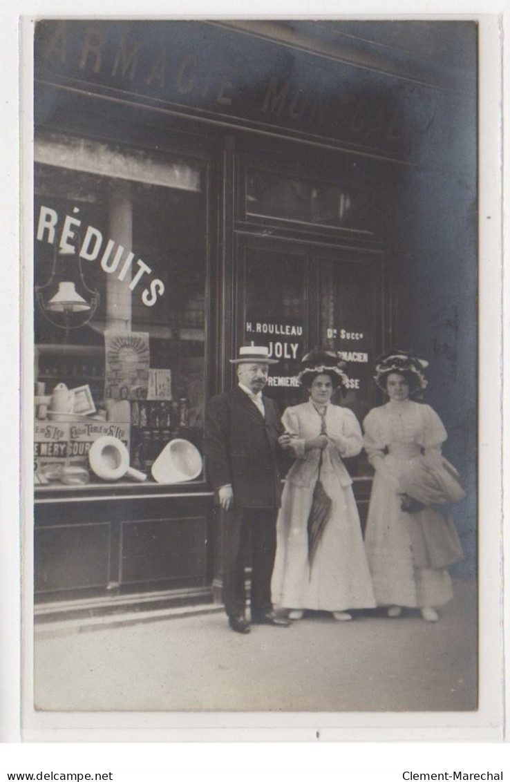 PARIS : Carte Photo De La Pharmacie Montcalm Au 130 Rue Ordener (Roulleau - Joly) Très Bon état - Paris (18)