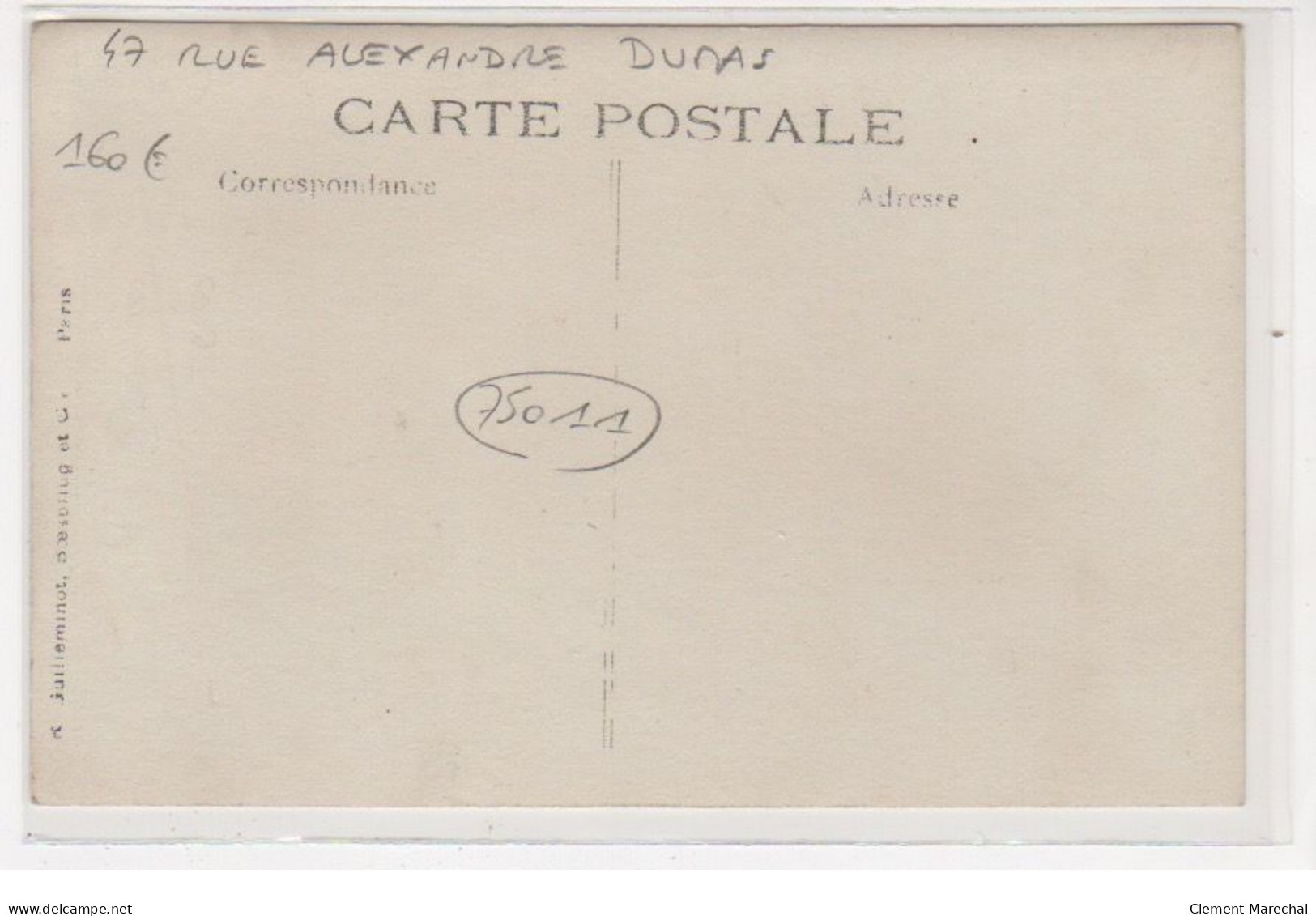 PARIS : Carte Photo Du Salon De Coiffure Au 47 Rue Alexandre Dumas (coiffeur) - Très Bon état - District 11