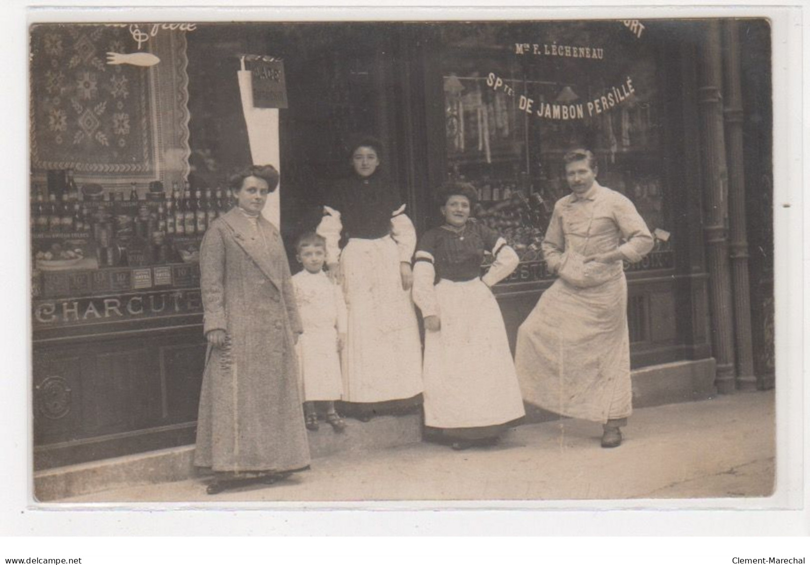 PARIS : Carte Photo De La Charcuterie LECHENEAU Au 33 Rue Des Belles Feuilles - Très Bon état - Paris (16)