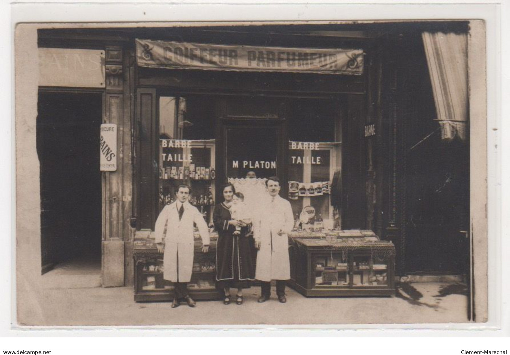 PARIS : Carte Photo Du Salon De Coiffure PLATON Au 126 Avenue D'Italie (coiffeur) - état - Distrito: 13