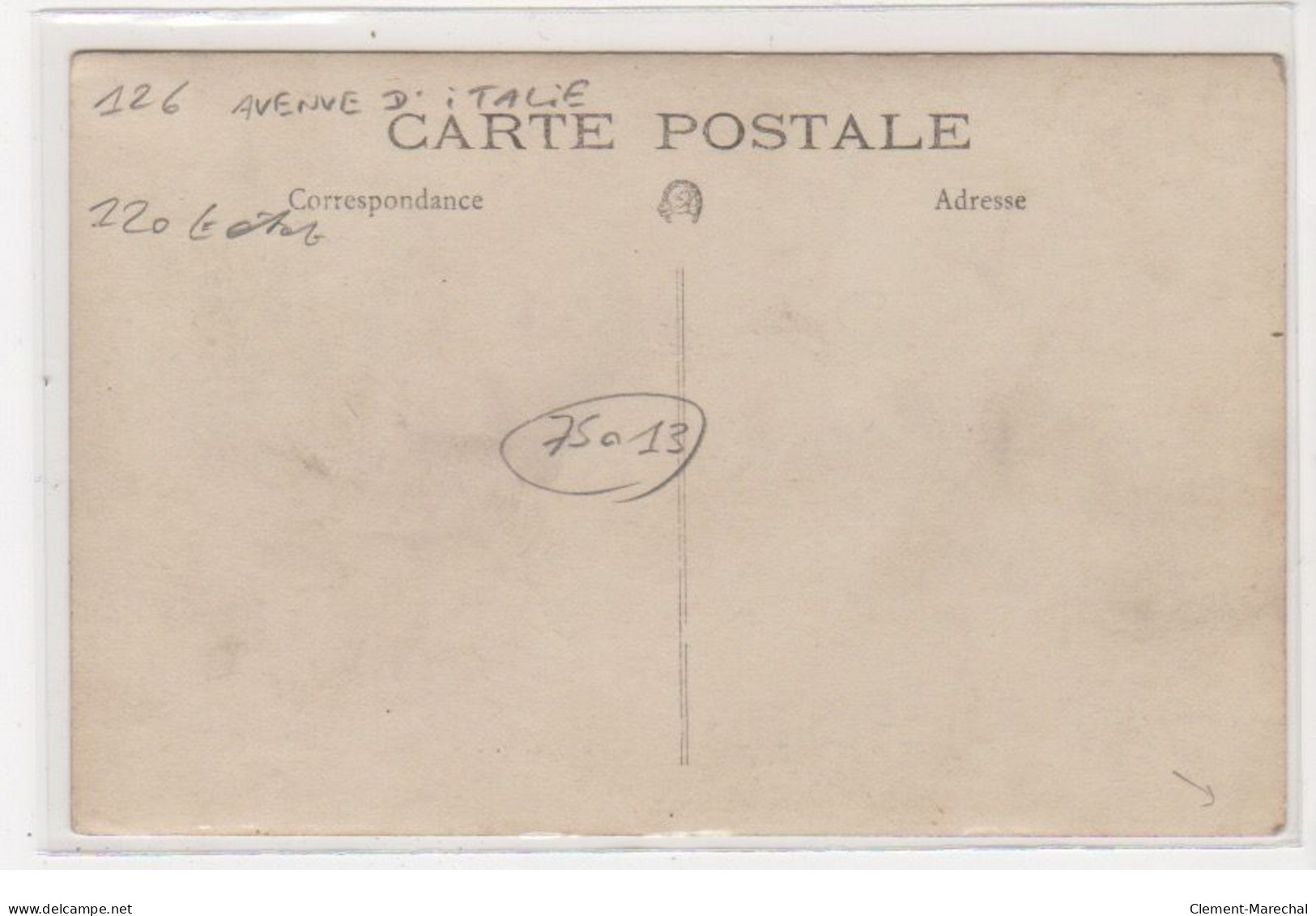 PARIS : Carte Photo Du Salon De Coiffure PLATON Au 126 Avenue D'Italie (coiffeur) - état - District 13