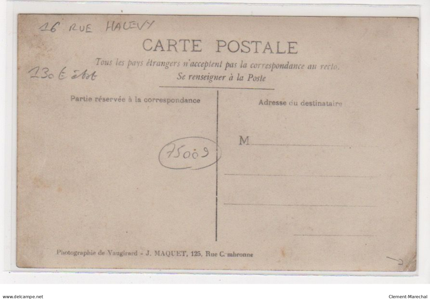 PARIS : Carte Photo De La Grande Maison De Dentelles Au 16 Rue Halevy - Bon état - Paris (09)