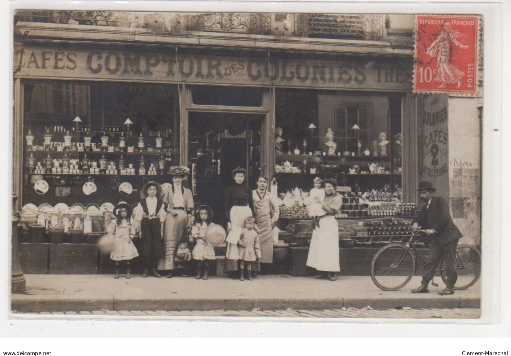 PARIS 12ème : Carte Photo Du Magasin De Cafés Et Thés "au Comptoir Des Colonies" Au 284 Rue De Charenton - Très Bon état - Paris (12)