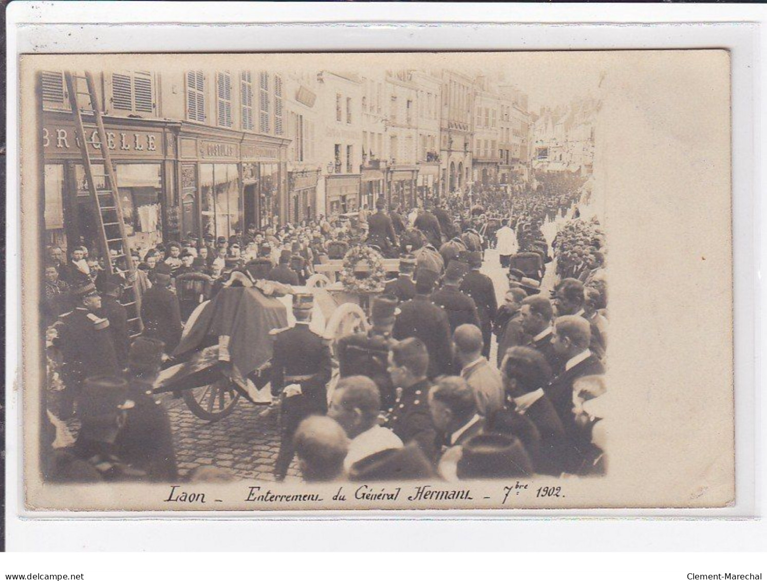 LAON : Carte Photo De L'enterrement Du Général Herman En 1902 (militaire)- Très Bon état - Laon