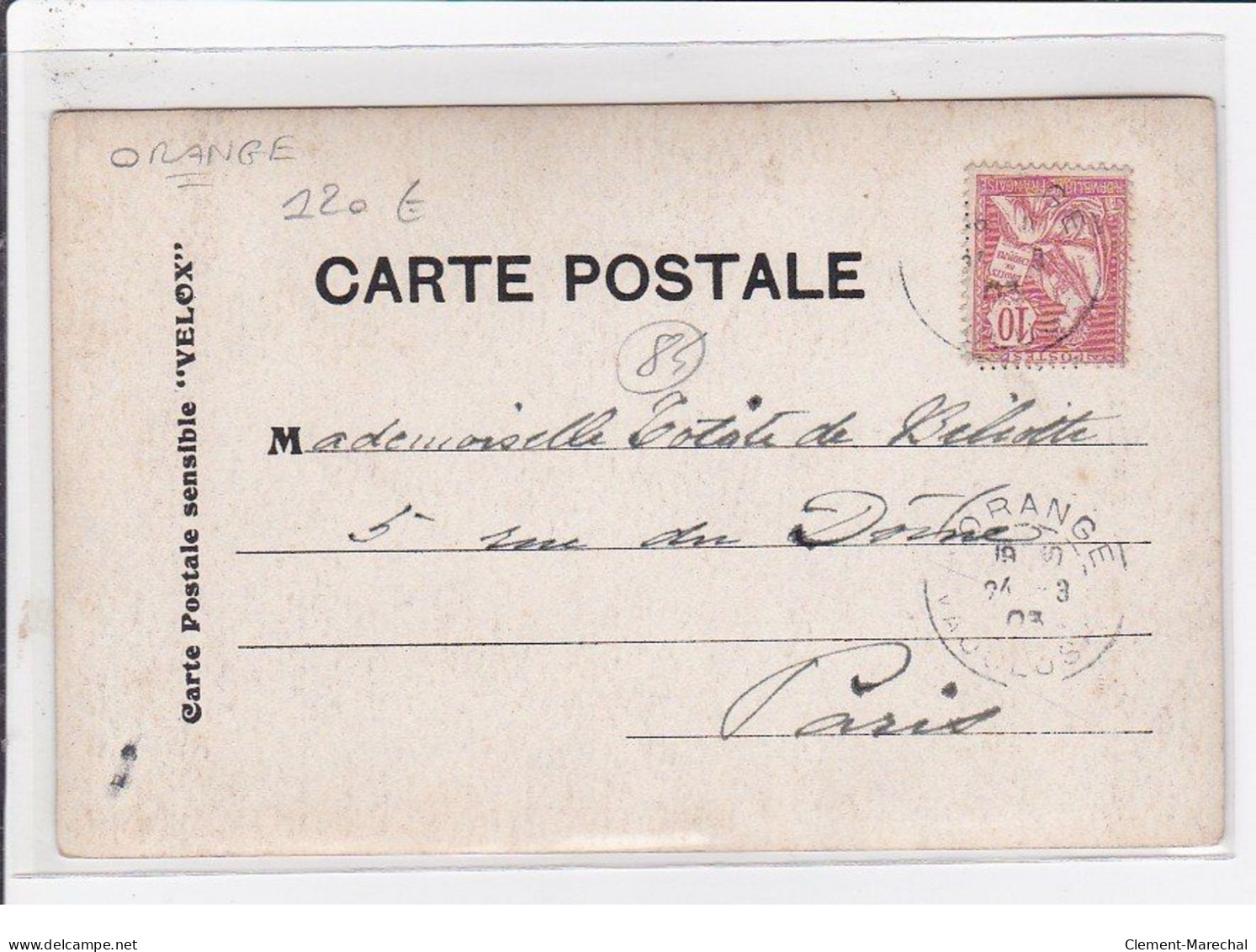 ORANGE : Carte Photo D'une Automobile (voiture) En 1903 - Très Bon état - Orange