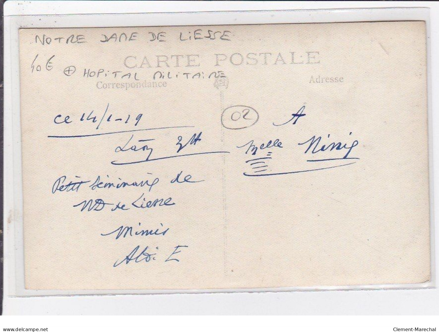 NOTRE DAME DE LIESSE : Carte Photo Du Petit Séminaire Transformé En Hopital Militaire (guerre 14-18) - Très Bon état - Other & Unclassified