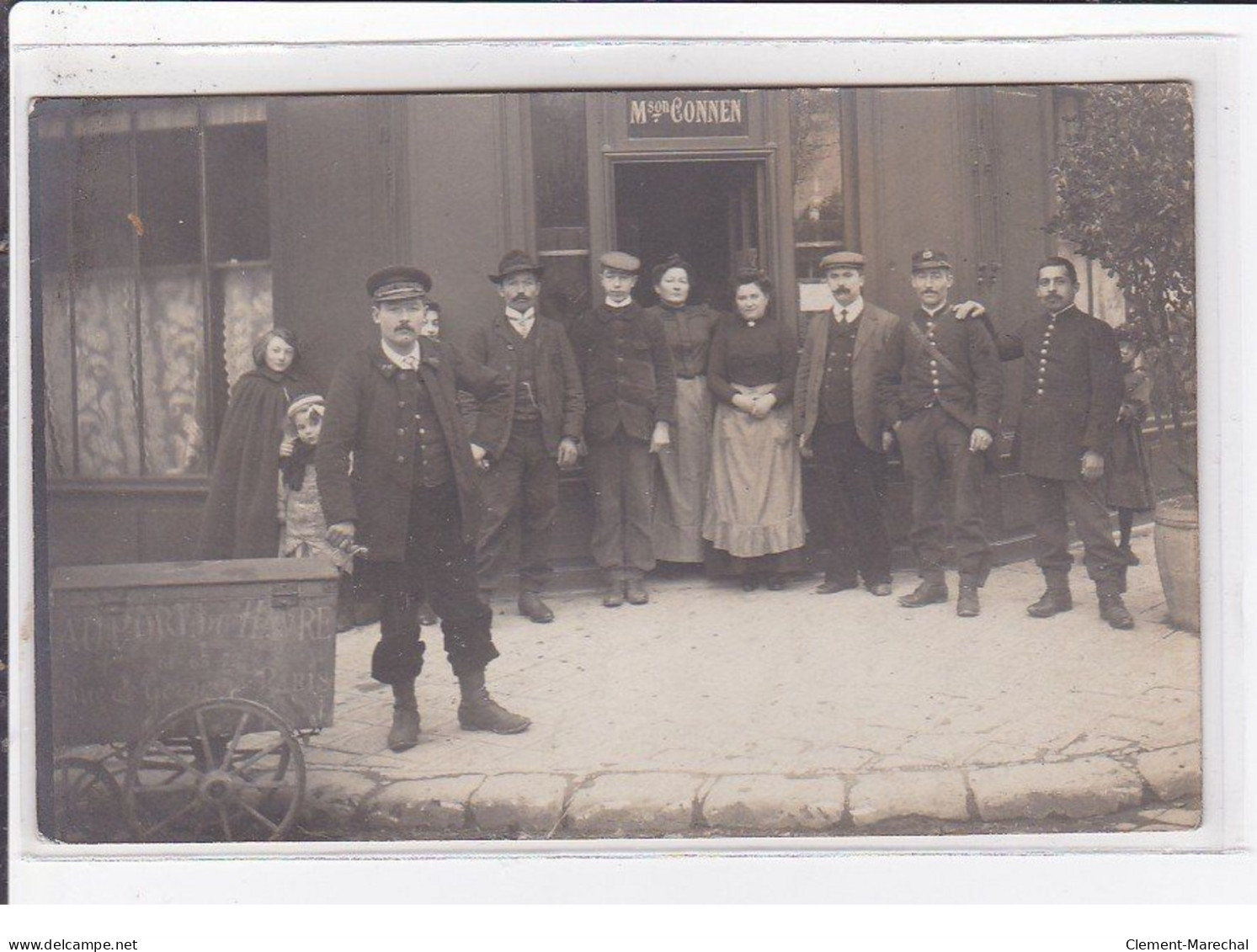 PARIS 14ème : Carte Photo Du Charriot De Livraison "au Port Du Havre" Rue De Gergovie Devant Le Café CONNEN - TBE - Paris (14)