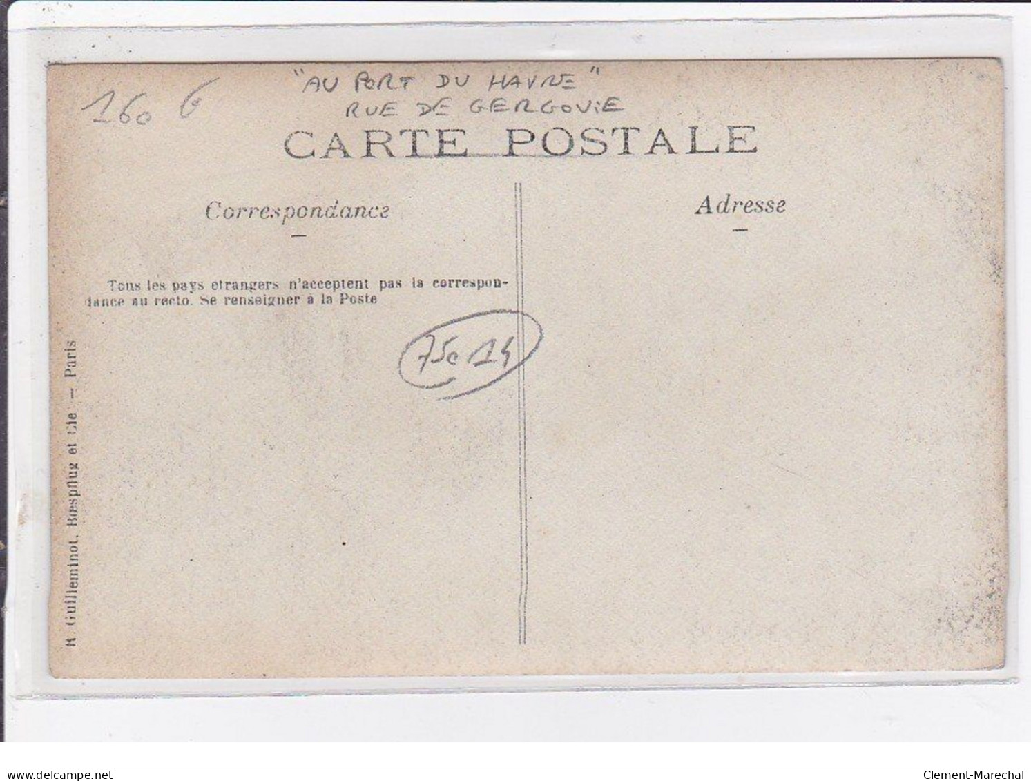 PARIS 14ème : Carte Photo Du Charriot De Livraison "au Port Du Havre" Rue De Gergovie Devant Le Café CONNEN - TBE - Paris (14)