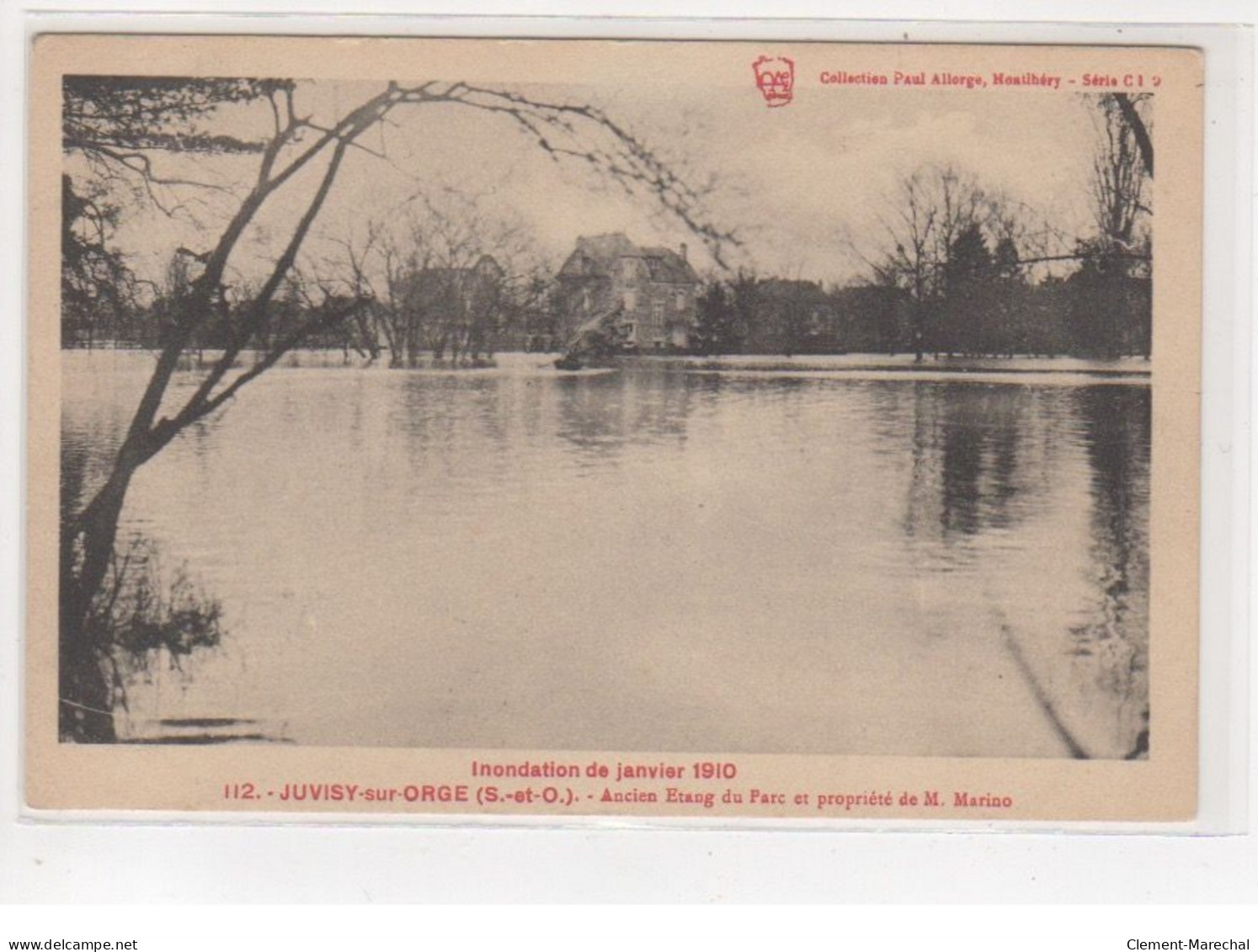 JUVISY : Inondations 1910 : Ancien étang Du Parc Et Propriété De M. Marino - Très Bon état - Juvisy-sur-Orge