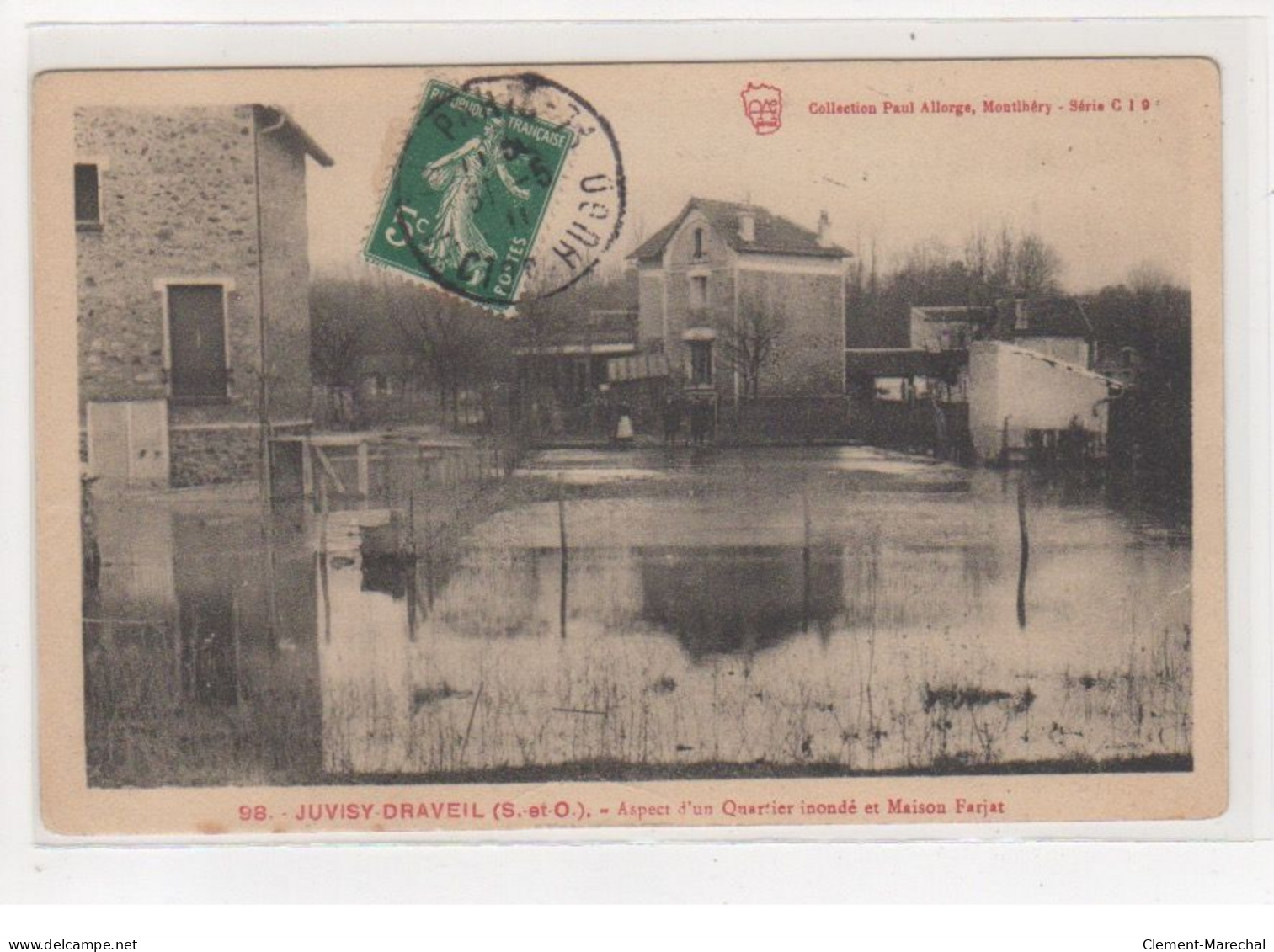 JUVISY : Inondations 1910 : Aspect D'un Quartier Inondé Et Maison Farjat - Très Bon état - Juvisy-sur-Orge