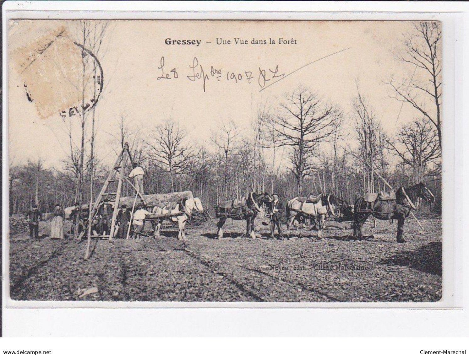 GRESSEY : Une Vue Dans La Foret (bucherons - Bois) - Bon état (timbre Décollé) - Sonstige & Ohne Zuordnung