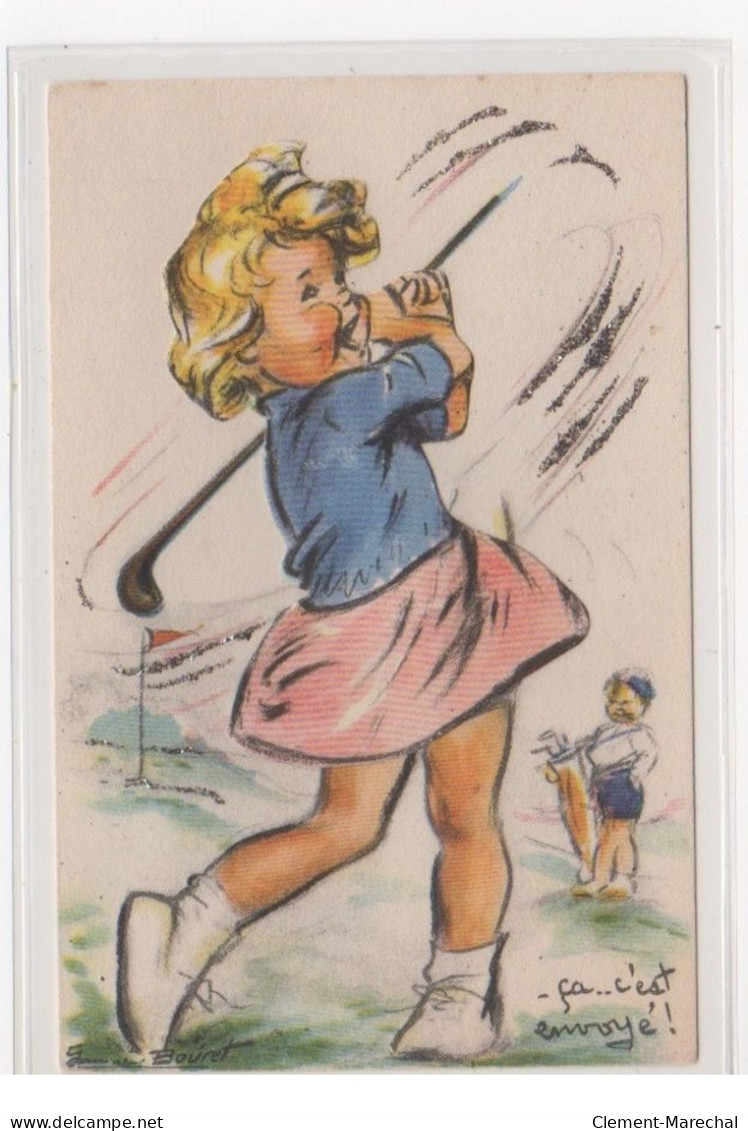 BOURET Germaine : Cpa Avec Collage (systeme - Série 631 - Golf) (ex-collection Amigon) - Très Bon état - Bouret, Germaine