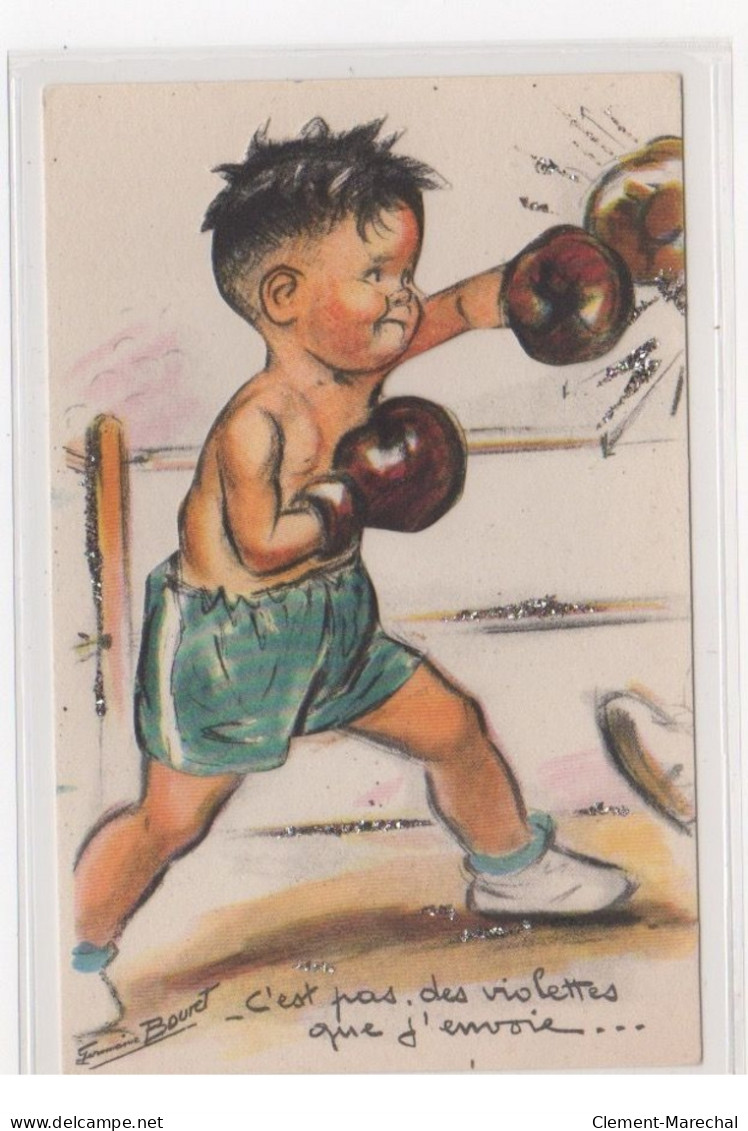 BOURET Germaine : Cpa Avec Collage (systeme - Série 631 - Boxe) (ex-collection Amigon) - Très Bon état - Bouret, Germaine