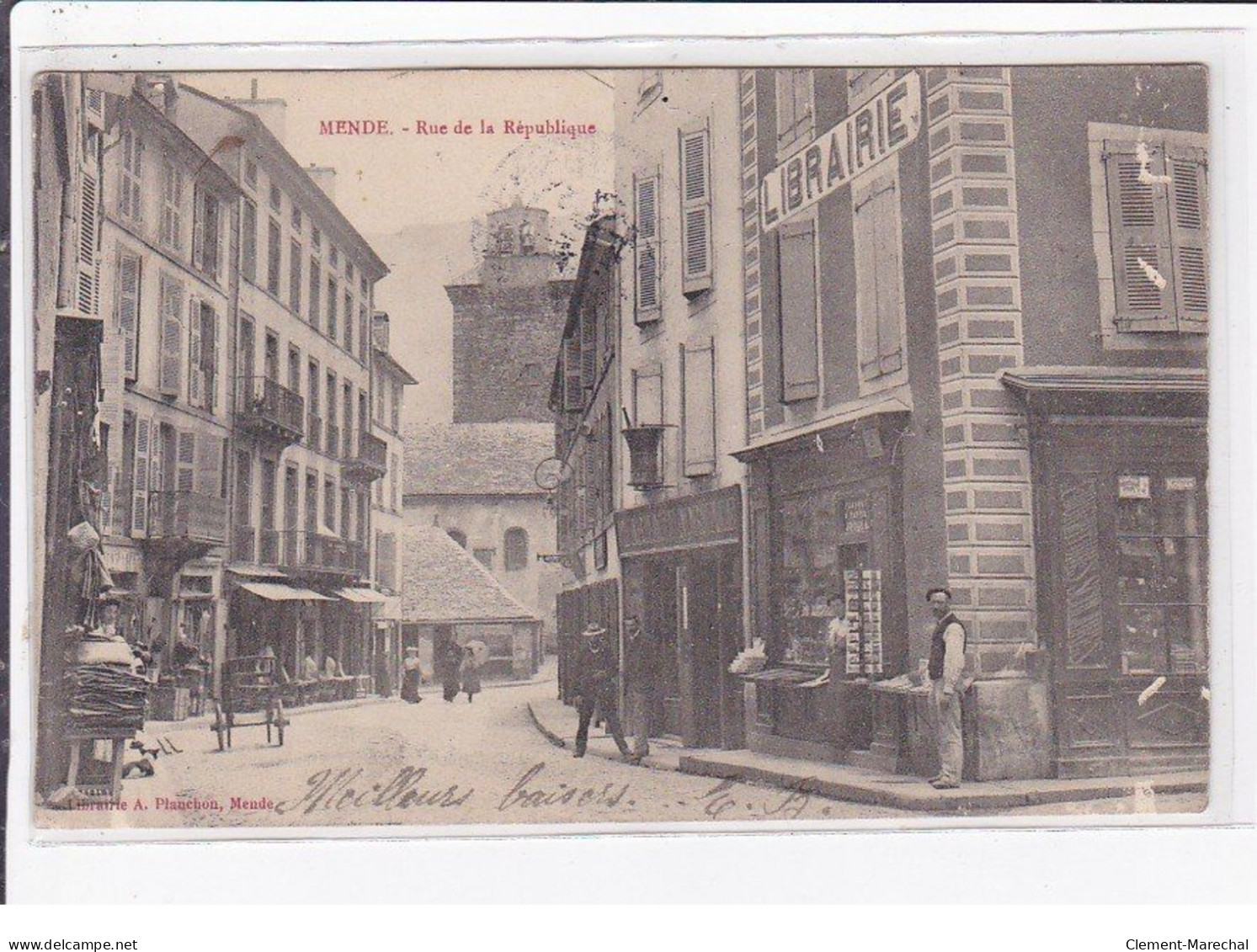 MENDE : Rue De La République (librairie - Marchand De Cartes Postales Illustrées) - Très Bon état - Mende