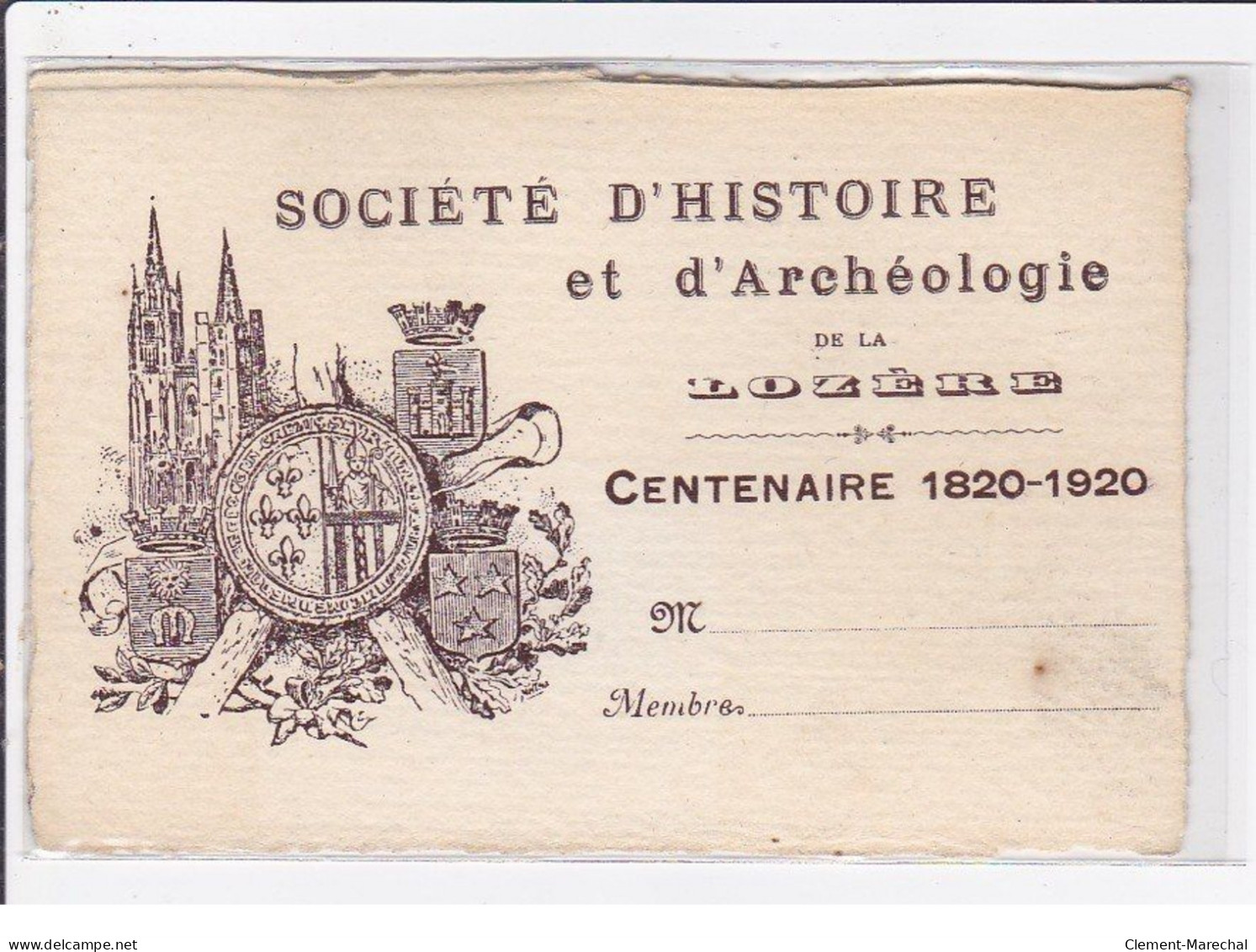 Société D'Histoire Et D'Archéologie De La LOZERE - Centenaire 1920 - Très Bon état - Altri & Non Classificati