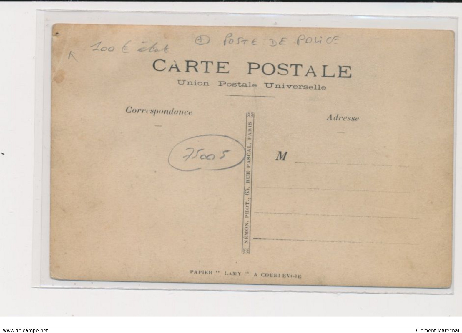 PARIS - Carte Photo - Poste De Police - 75005 - état - Distretto: 05