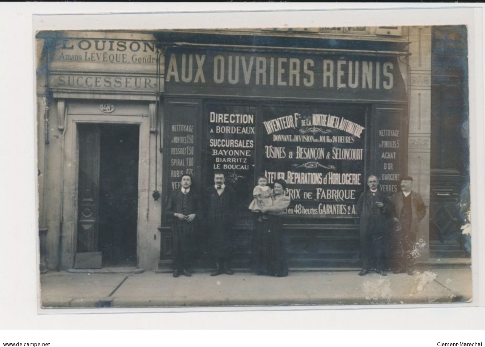 BAYONNE - Horlogerie "aux Ouvriers Réunis" - Carte Photo - état - Bayonne