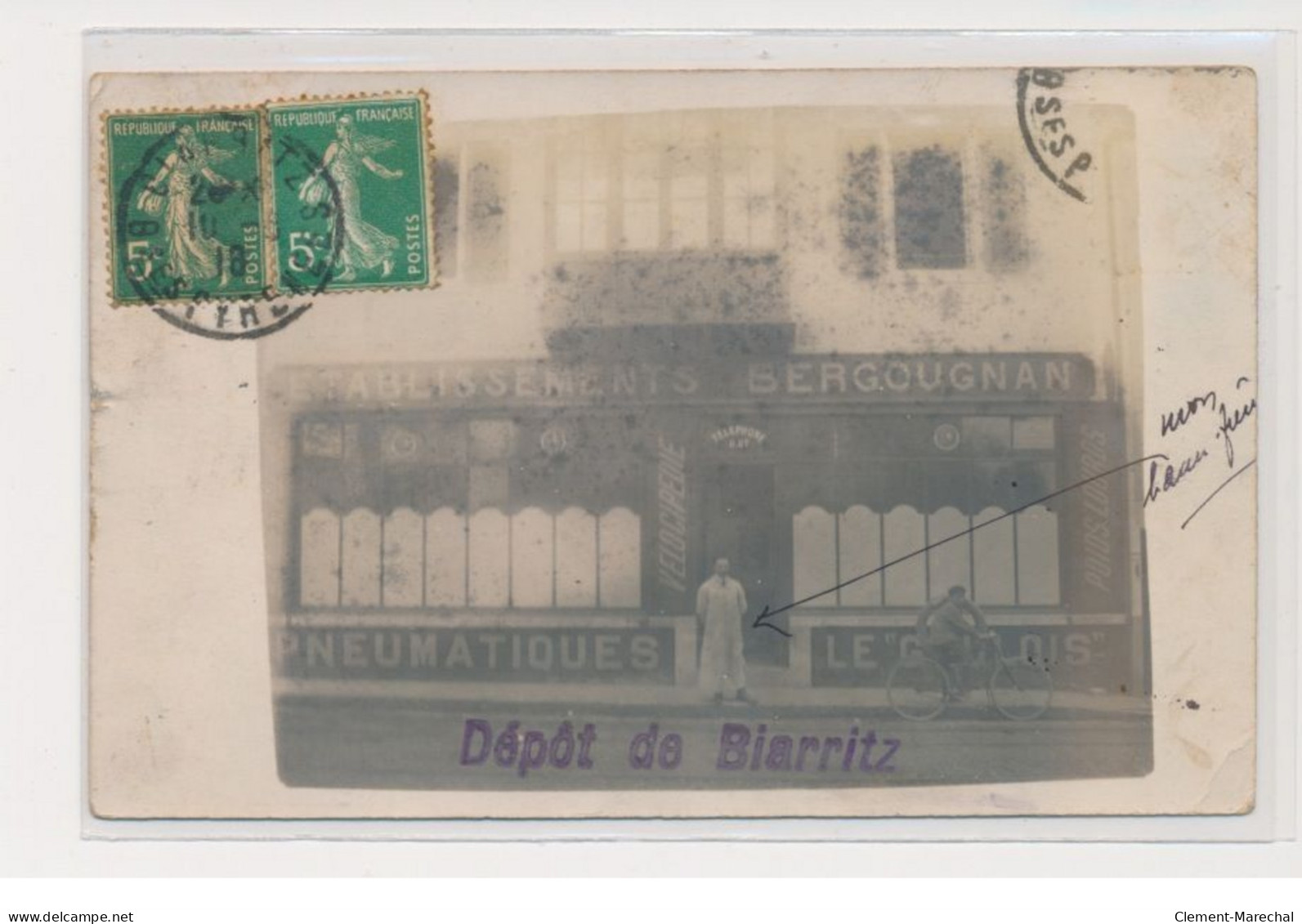 BIARRITZ - Carte Photo - Etablissement Bergougnan - Clermont-Ferrand ? - état - Biarritz