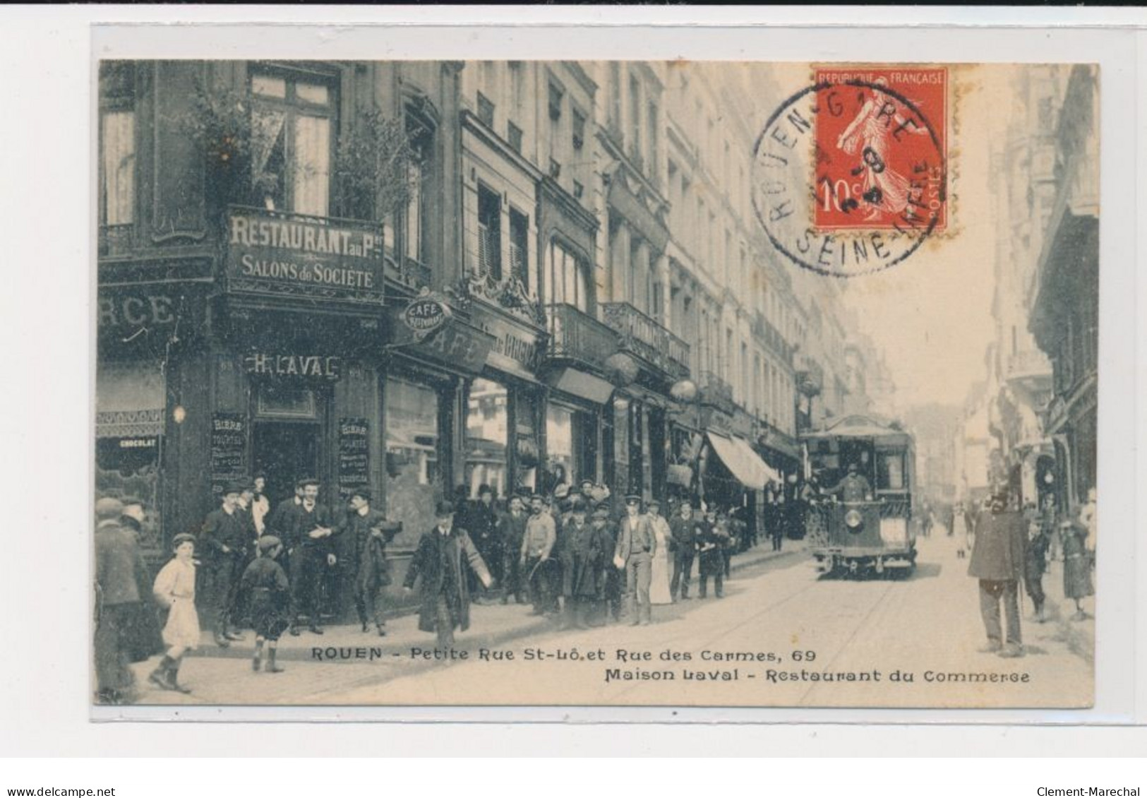 ROUEN - Petite Rue St Lo Et Rue Des Carmes, 69 - Maison Laval - Restaurant Du Commerce - Tramway - Très Bon état - Rouen