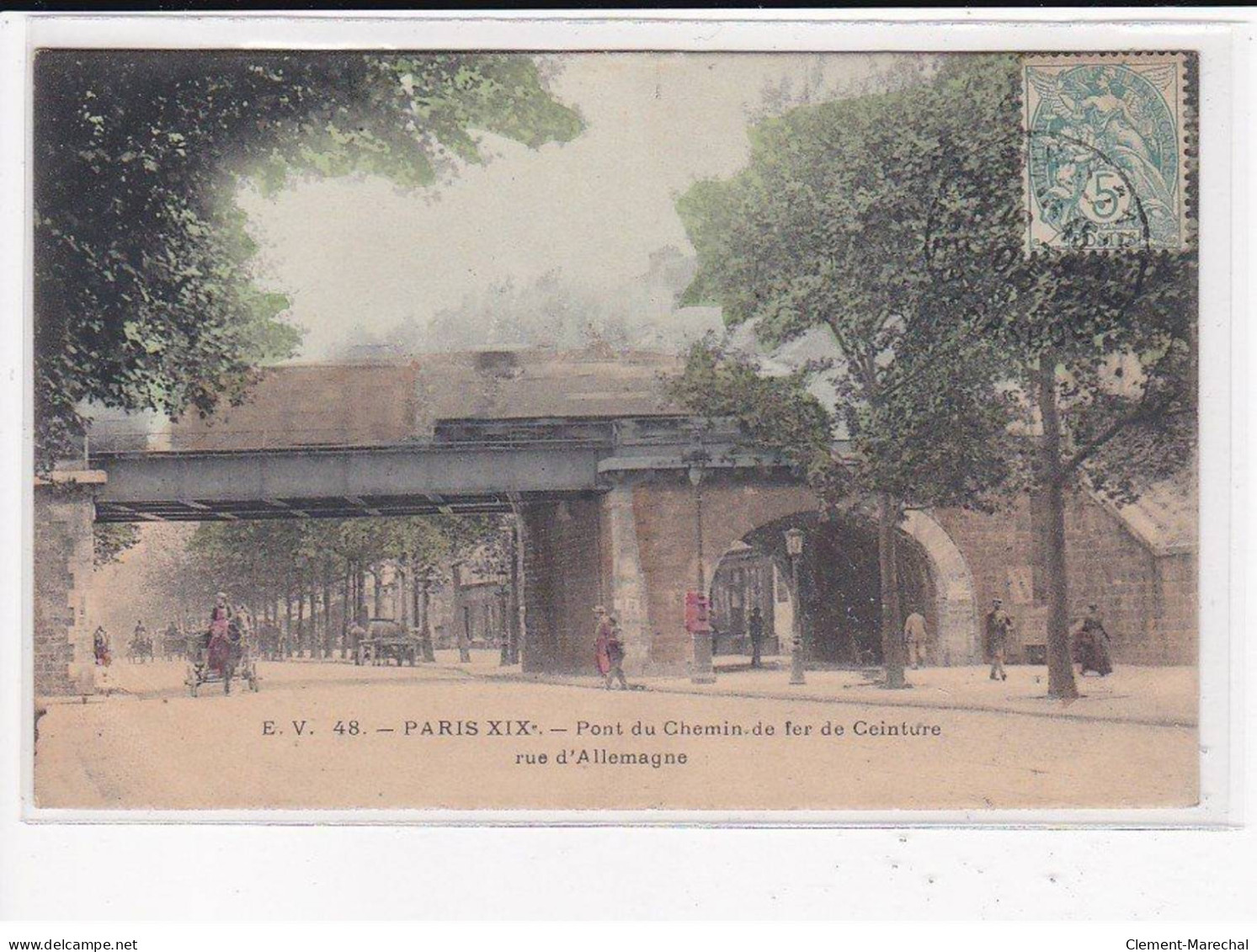 PARIS 19ème Arrondissement : Pont Du Chemin De Fer De Ceinture, Rue D'Allemagne - Très Bon état - Paris (19)