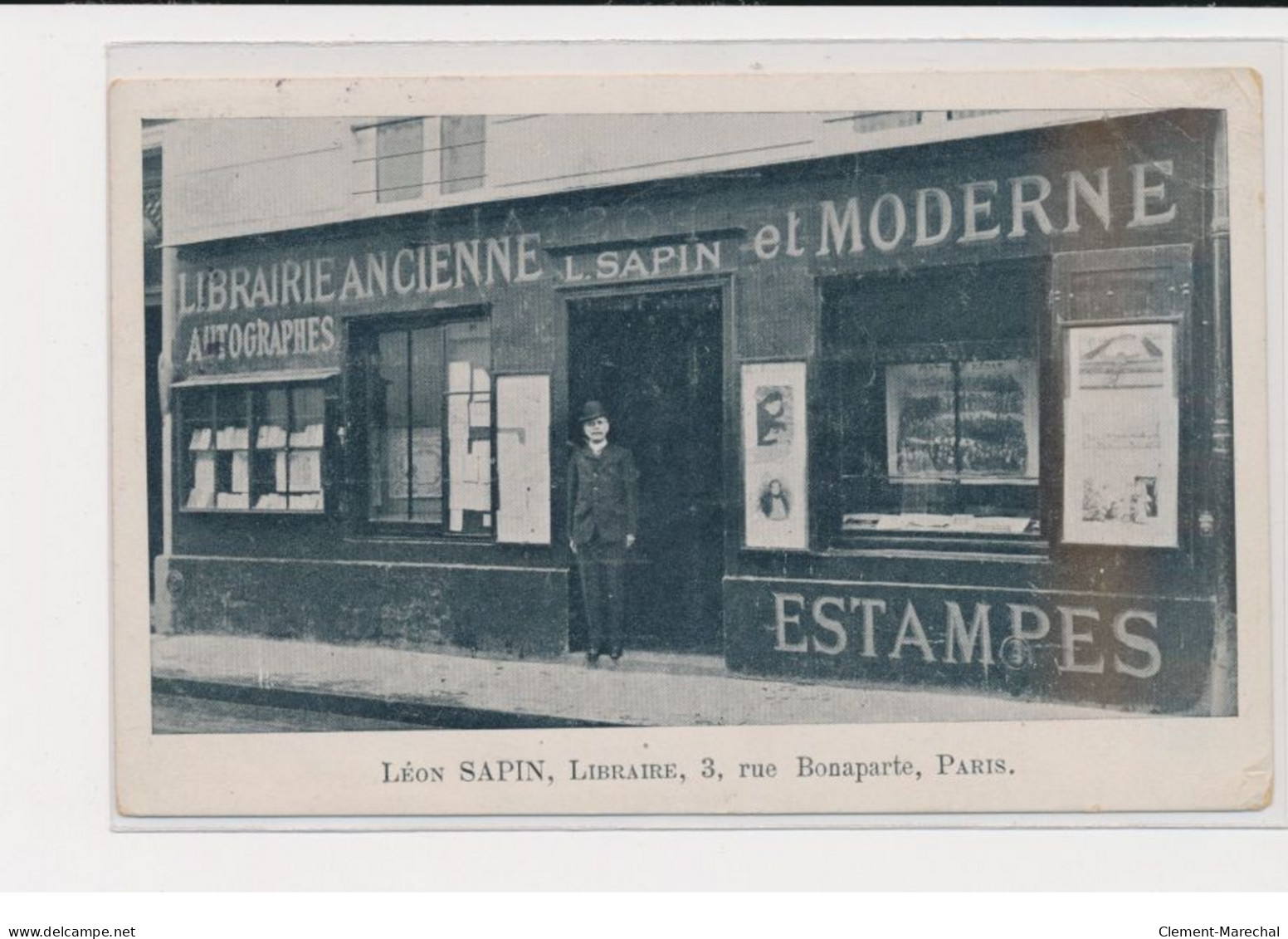 PARIS - Léon Sapin, Libraire, 3 Rue Bonaparte - Autographe - 75006 - état - Autres & Non Classés