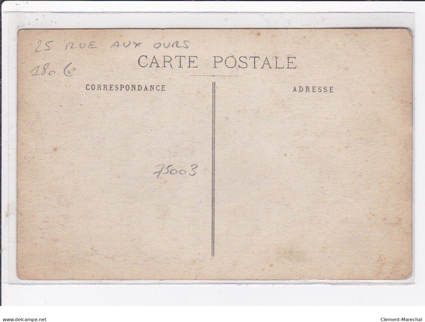 PARIS 3ème : Carte Photo Du Magasin De Tentes Et Stores FABRE Au 25 Rue Aux Ours - Très Bon état - Distretto: 03