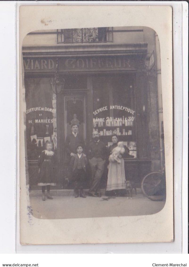 PARIS 6ème : Carte Photo Du Salon De Coiffure VIARD Au 14 Rue Du Four - Très Bon état - District 06