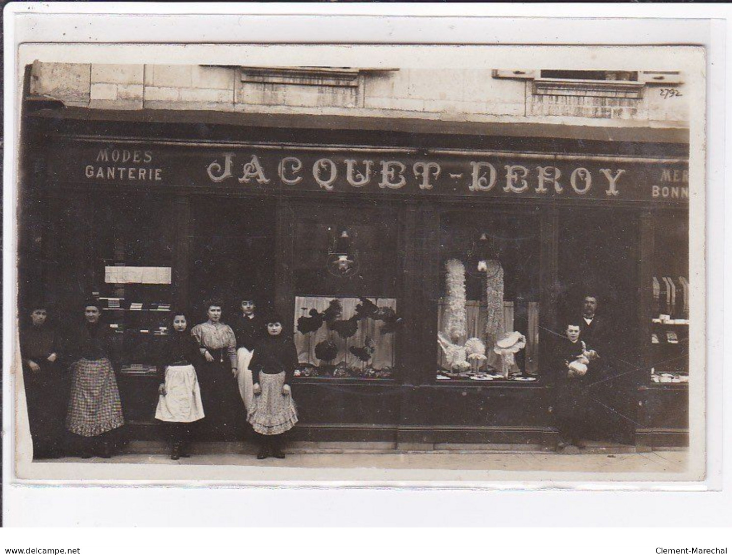 BOURGES : Carte Photo Du Magasin De Modes Et Ganterie Jacquet Deroy Au 82 Rue Nationale (mercerie) - Très Bon état - Bourges