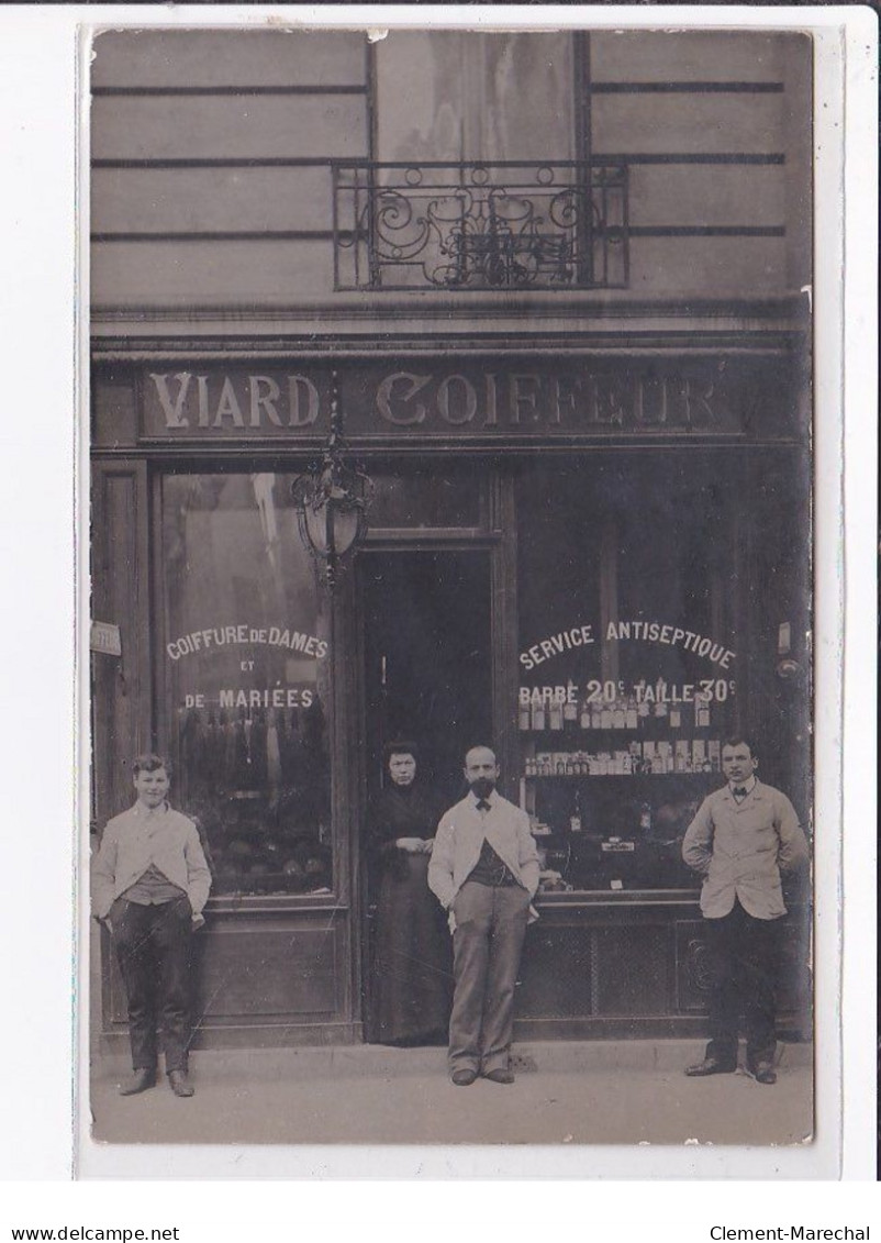 PARIS 6ème : Carte Photo Du Salon De Coiffure VIARD Au 14 Rue Du Four - Très Bon état - Distrito: 06