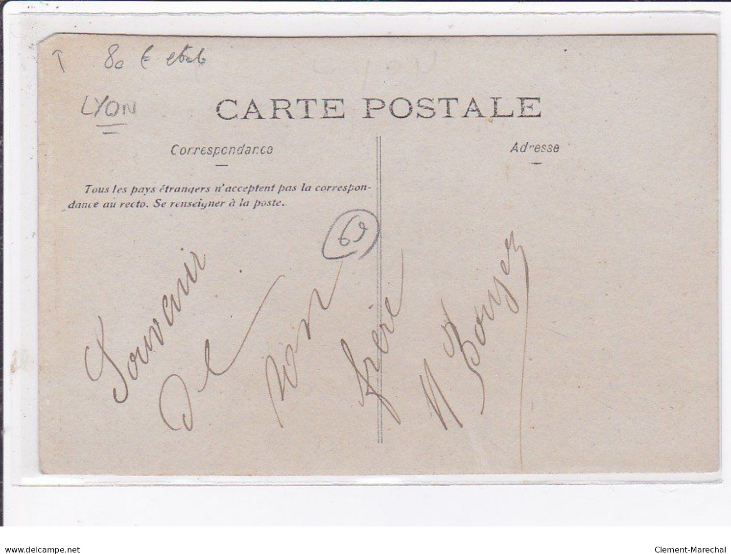 LYON : Carte Photo Du Salon De Coiffure BOURGEOIS (coiffeur) - Bon état - Other & Unclassified