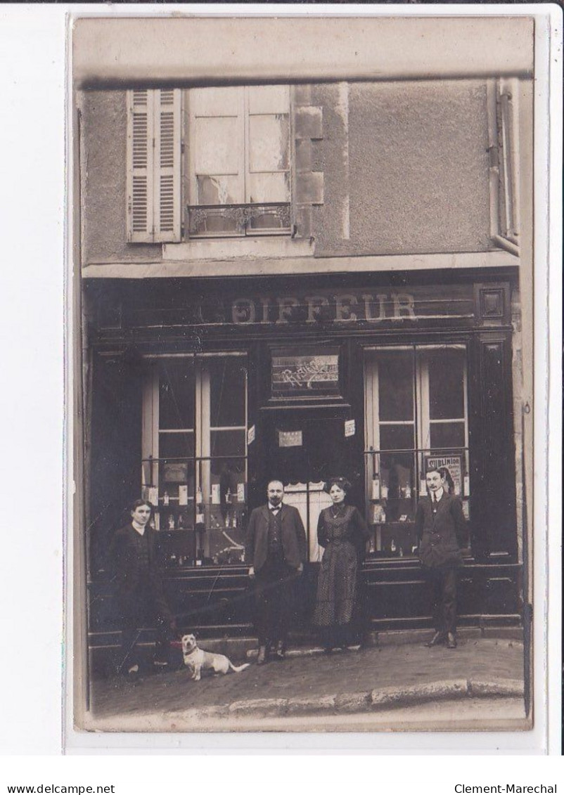 NEVERS : Carte Photo Du Salon De Coiffure RIBIERE - Très Bon état - Nevers