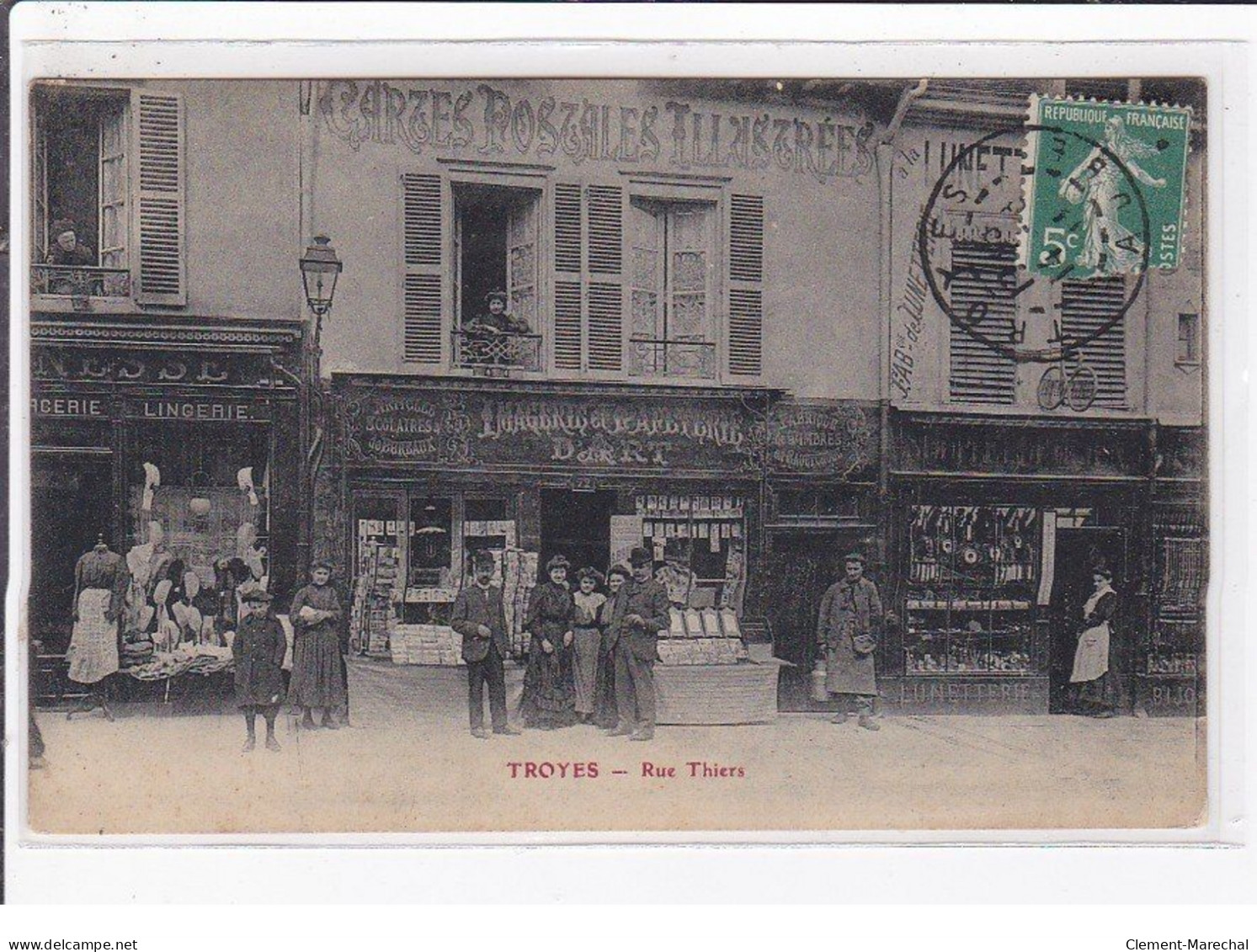 TROYES : Magasin D'imagerie D'art, Cartes Postales Illustrées, BRUNCLAIR SAUVEUR, Rue Thiers - Très Bon état - Troyes