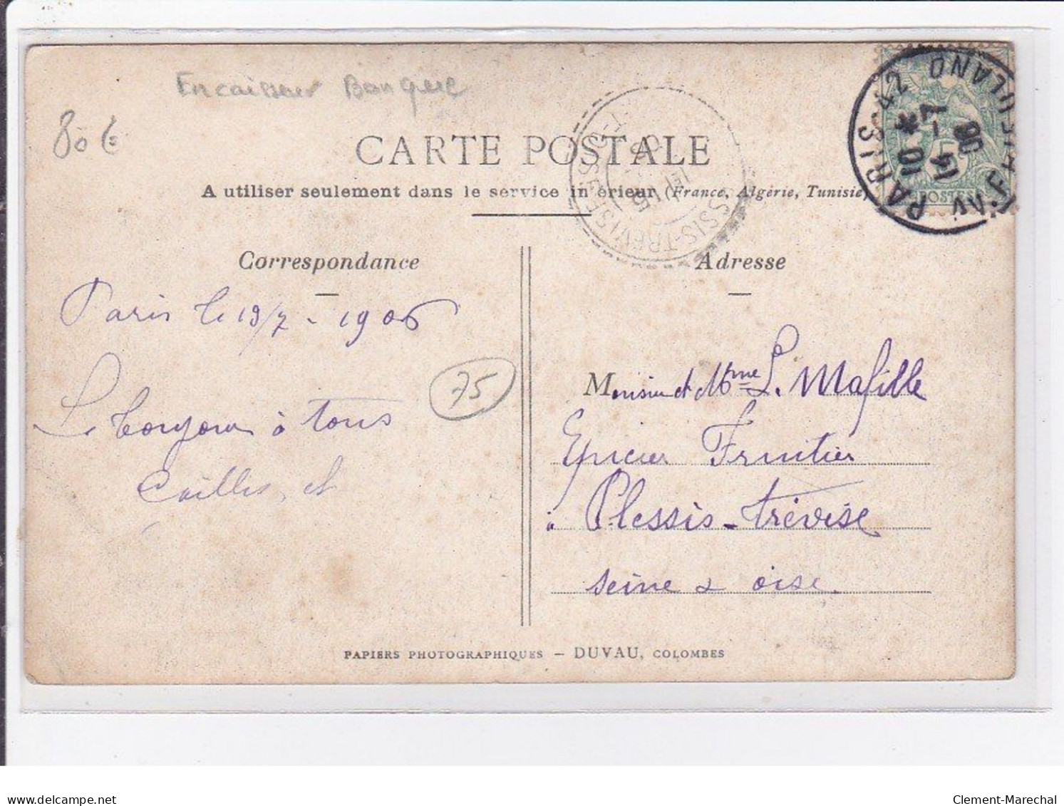 PARIS : Carte Photo D'un Encaisseur (banque) - Très Bon état - Artigianato Di Parigi