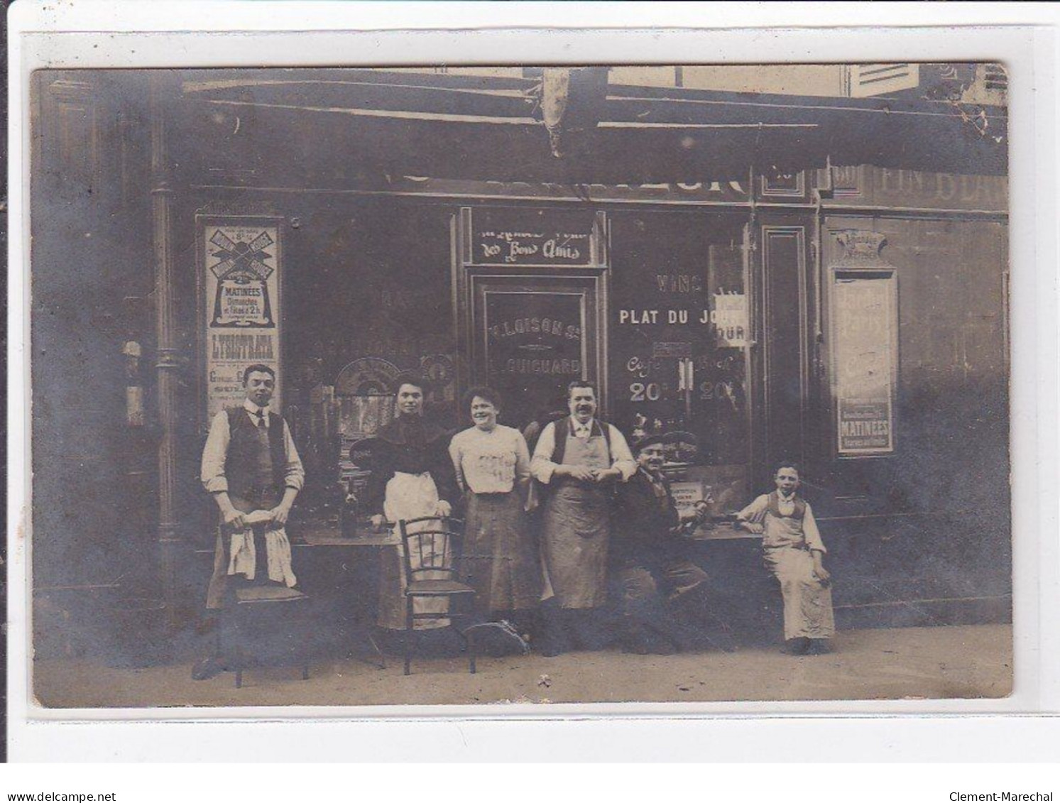 PARIS : Carte Photo Du Café LOISON (le Rendez-vous Des Bons Amis) - (affiche Du MOULIN ROUGE - LYSISTRATA) - TBE - Otros & Sin Clasificación