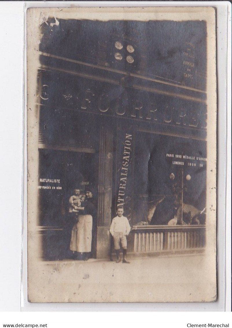 PARIS 10ème : Carte Photo De L'atelier De Fourrures- Naturaliste GAUDEBERT (chasse) Au 50 Boulevard Magenta - Bon état - Arrondissement: 10