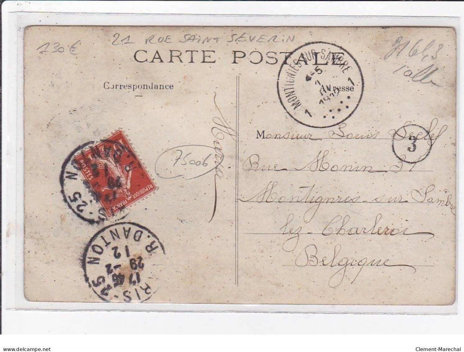 PARIS 6ème : Carte Photo De La Boucherie CORICON? Au 21 Rue Saint SEVERIN - Bon état - Distrito: 06