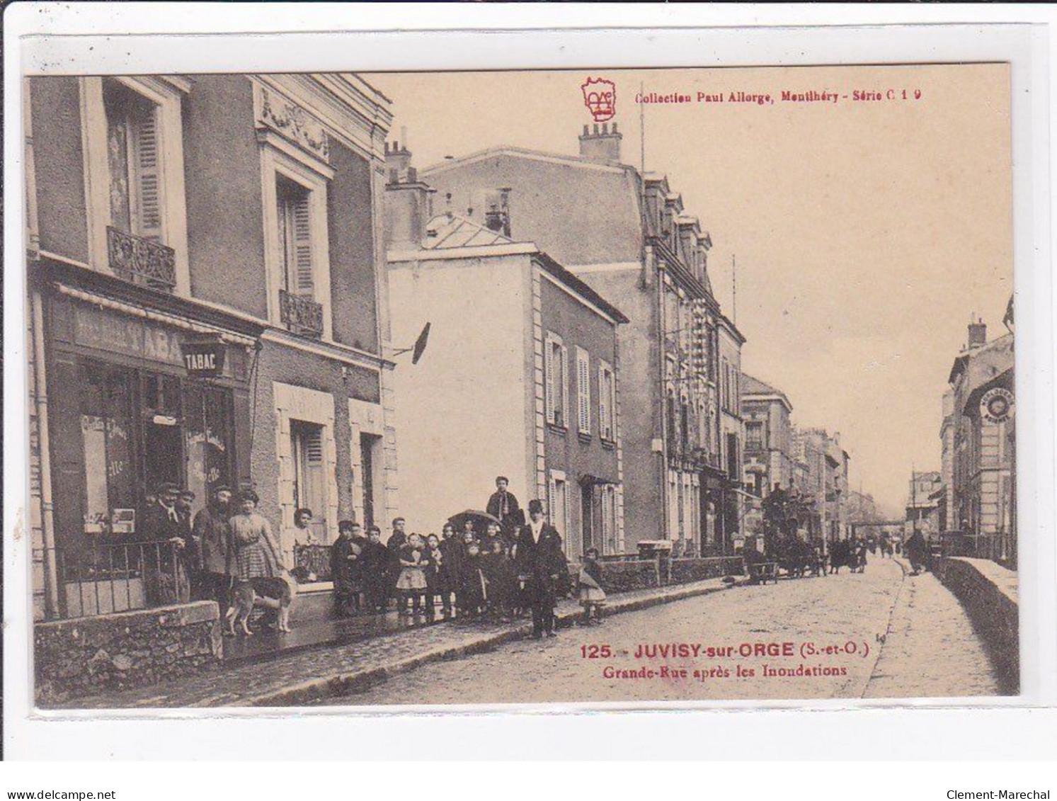 JUVISY Sur ORGE : Inondation 1910 - Grande Rue Après Les Inondations (tabac - Café) - Très Bon état - Juvisy-sur-Orge