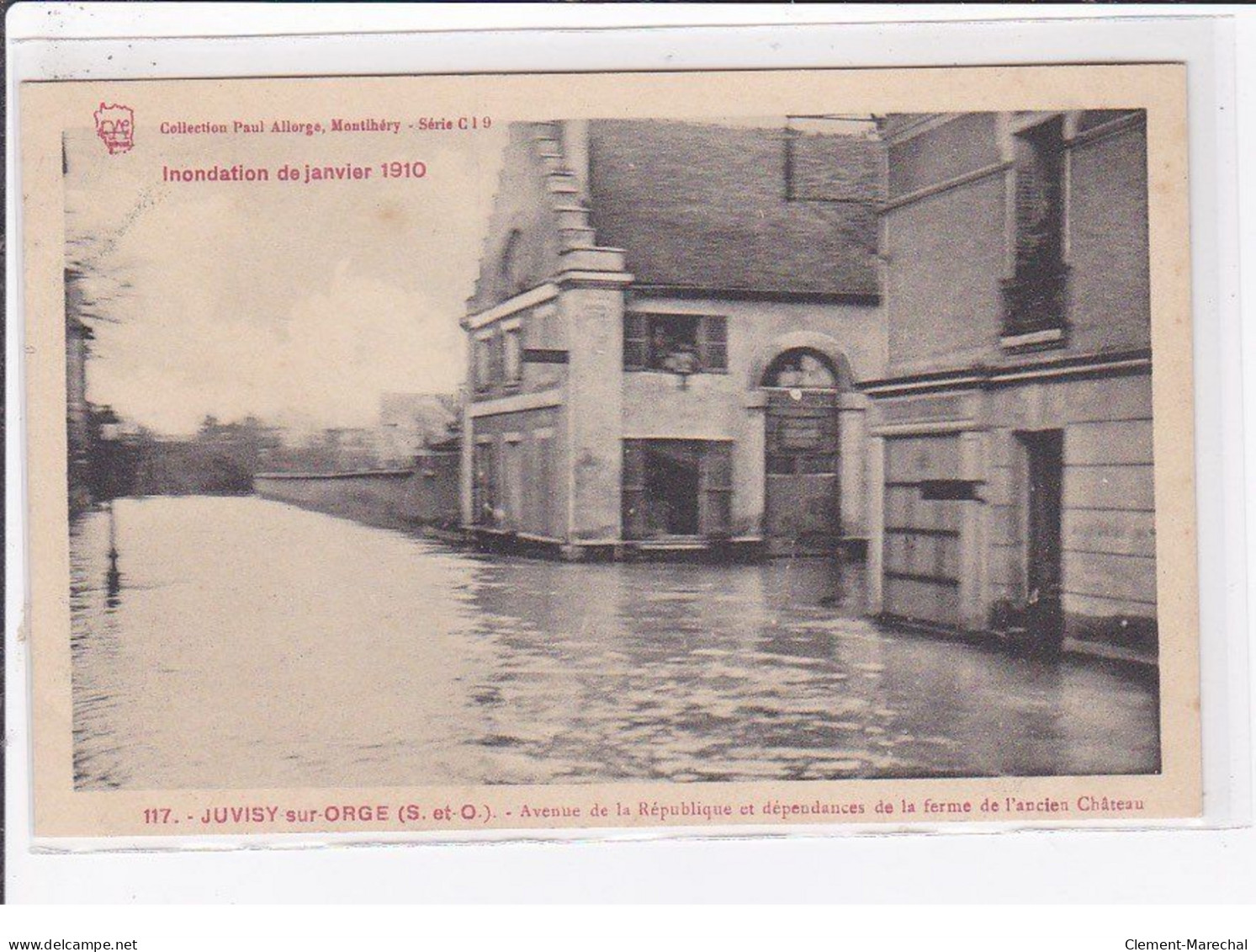 JUVISY Sur ORGE : Inondation 1910 - Avenue De La République Et Dépendances De La Ferme Du Chateau - Très Bon état - Juvisy-sur-Orge