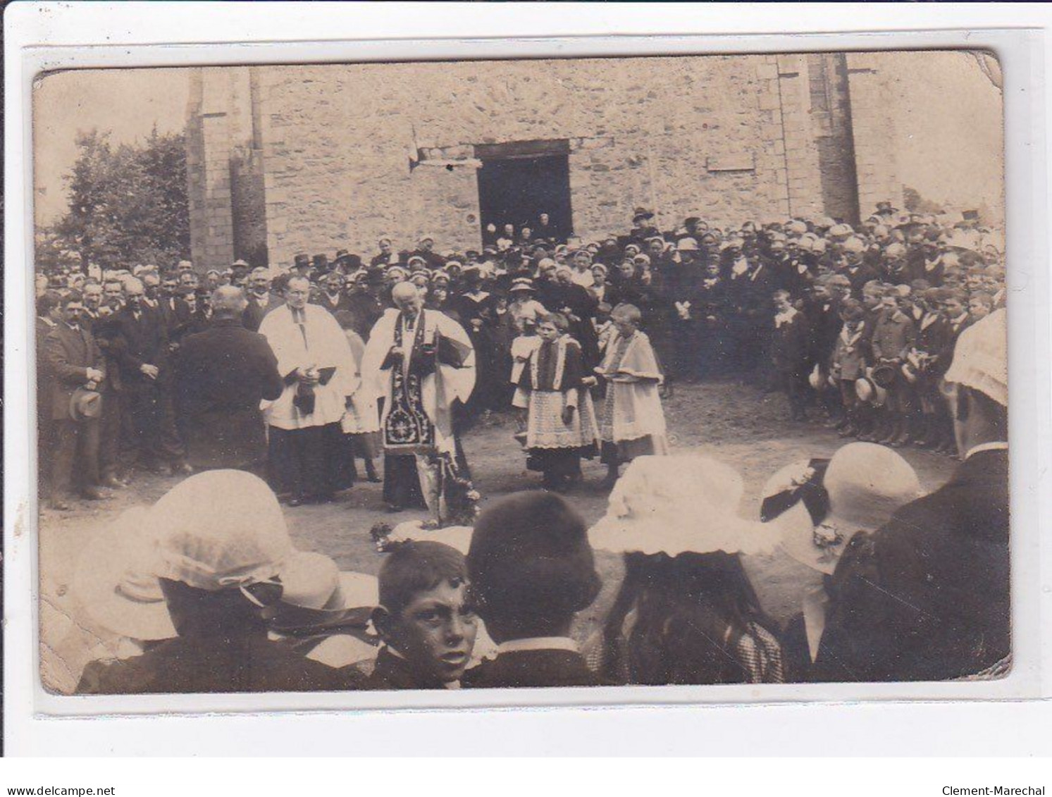 SAINT ANDRE DES EAUX : Carte Photo De La Bénédiction De La Première Pierre Pour Le Monument Aux Morts - Bon état - Autres & Non Classés