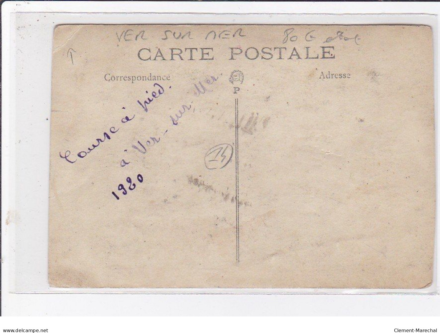 VER SUR MER : Carte Photo D'une Course à Pied En 1920 - état - Other & Unclassified
