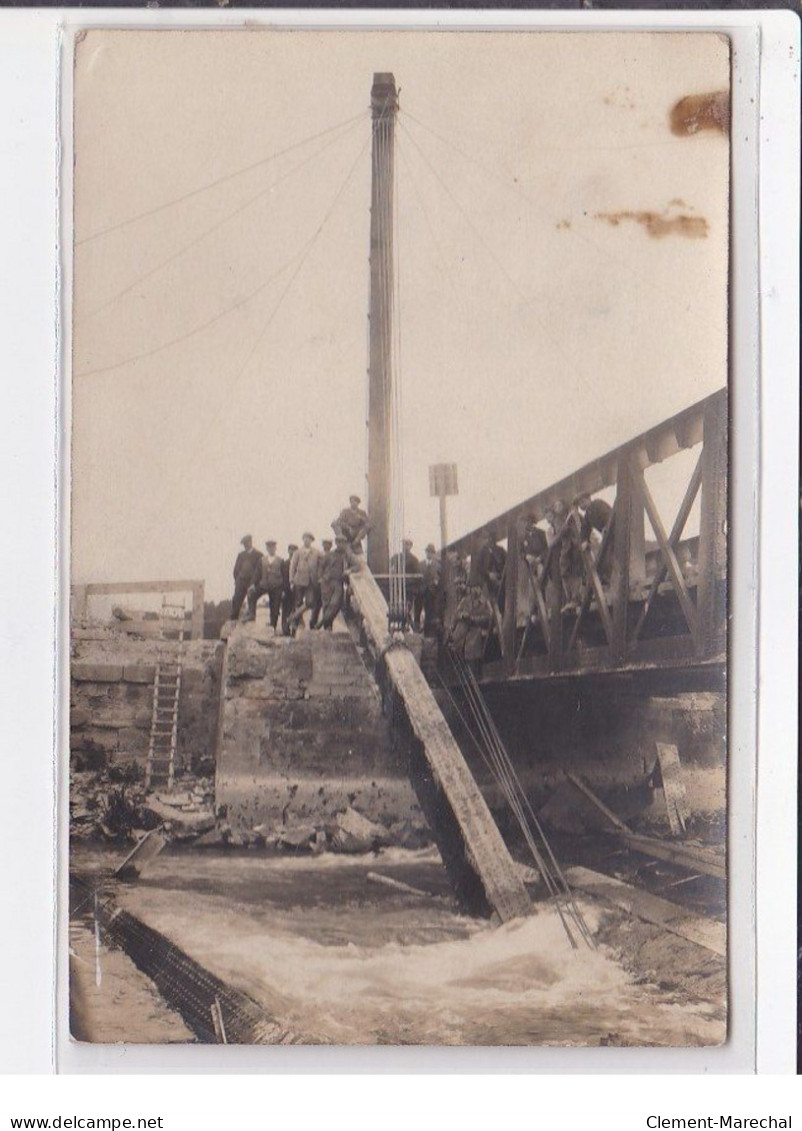 RETHEL : Carte Photo D'un Pont (réparation - Ouvriers) -très Bon état - Rethel