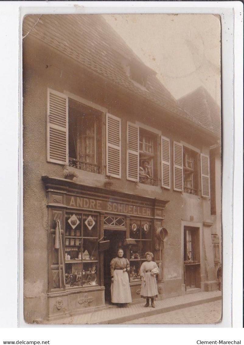 SOULTZ (SULZ) : Carte Photo Du Magasin André SCHUELLER - état - Soultz