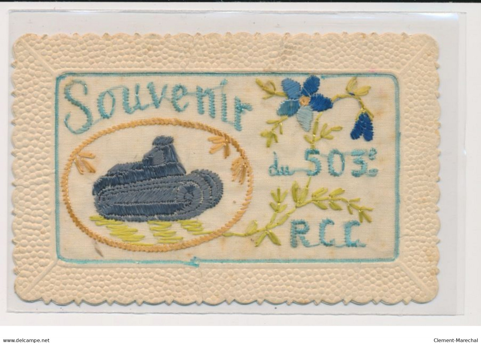 MILITAIRE : Carte Postale Gaufrée 503 ème R.C.C. (fantaisie - Militaires - Char - Tank)- état - Régiments