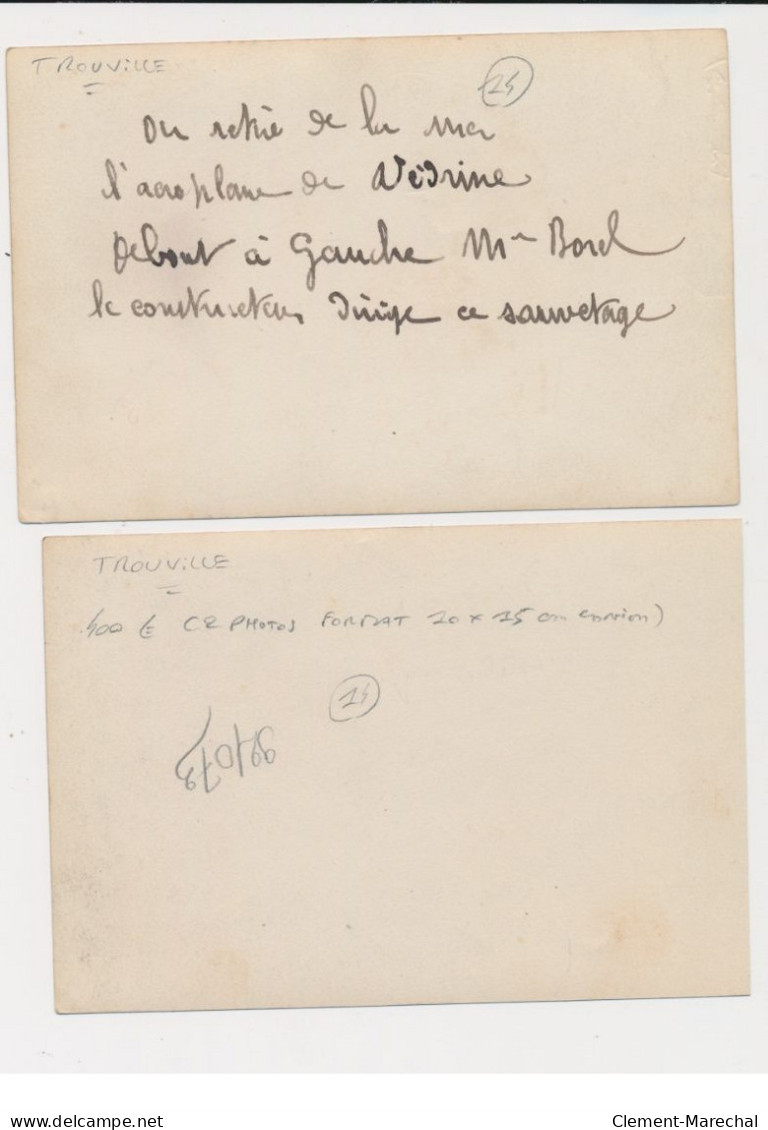 TROUVILLE - 2 Photos - 10 X 15 Cm Environ - Vedrine - Accident D' Aéroplane (aviation) - Très Bon état - Trouville