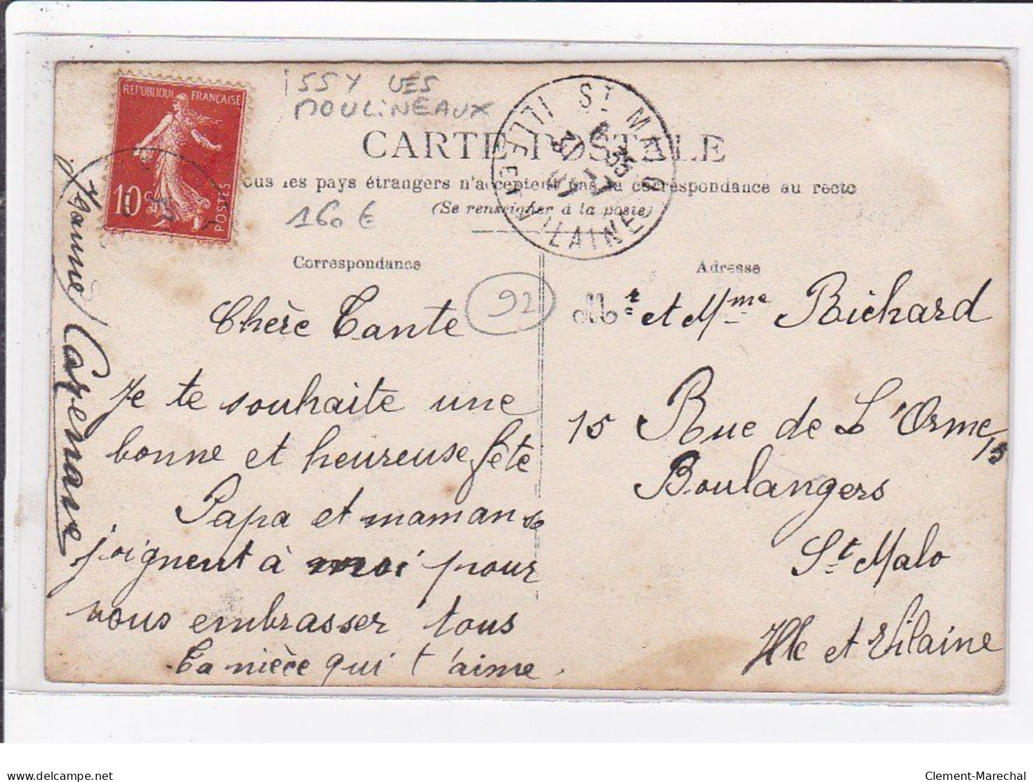 ISSY LES MOULINEAUX : Carte Photo Du Salon De Coiffure Cazenave (coiffeur) - Très Bon état - Issy Les Moulineaux