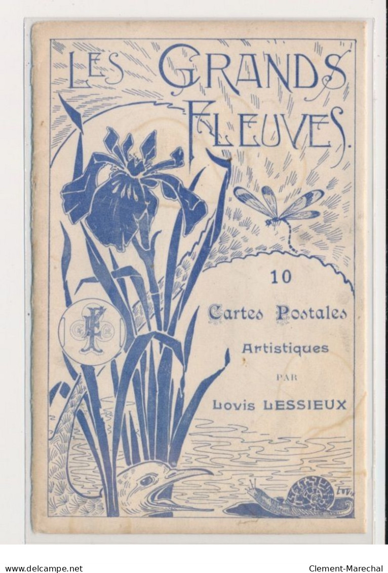 LESSIEUX Louis : Série De 10 Cartes Postales "les Grands Fleuves" Avec La Pochette Complète (Art Nouveau)- Très Bon état - Lessieux