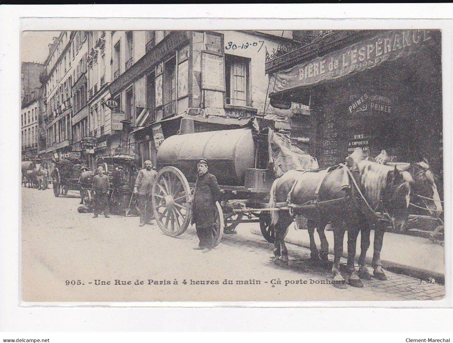 PARIS, Les Petits Métiers J.H, HAUSER : Une Rue De Paris à 4 Heure Du Matin, ça Porte Bonheur - Très Bon état - Artesanos De Páris