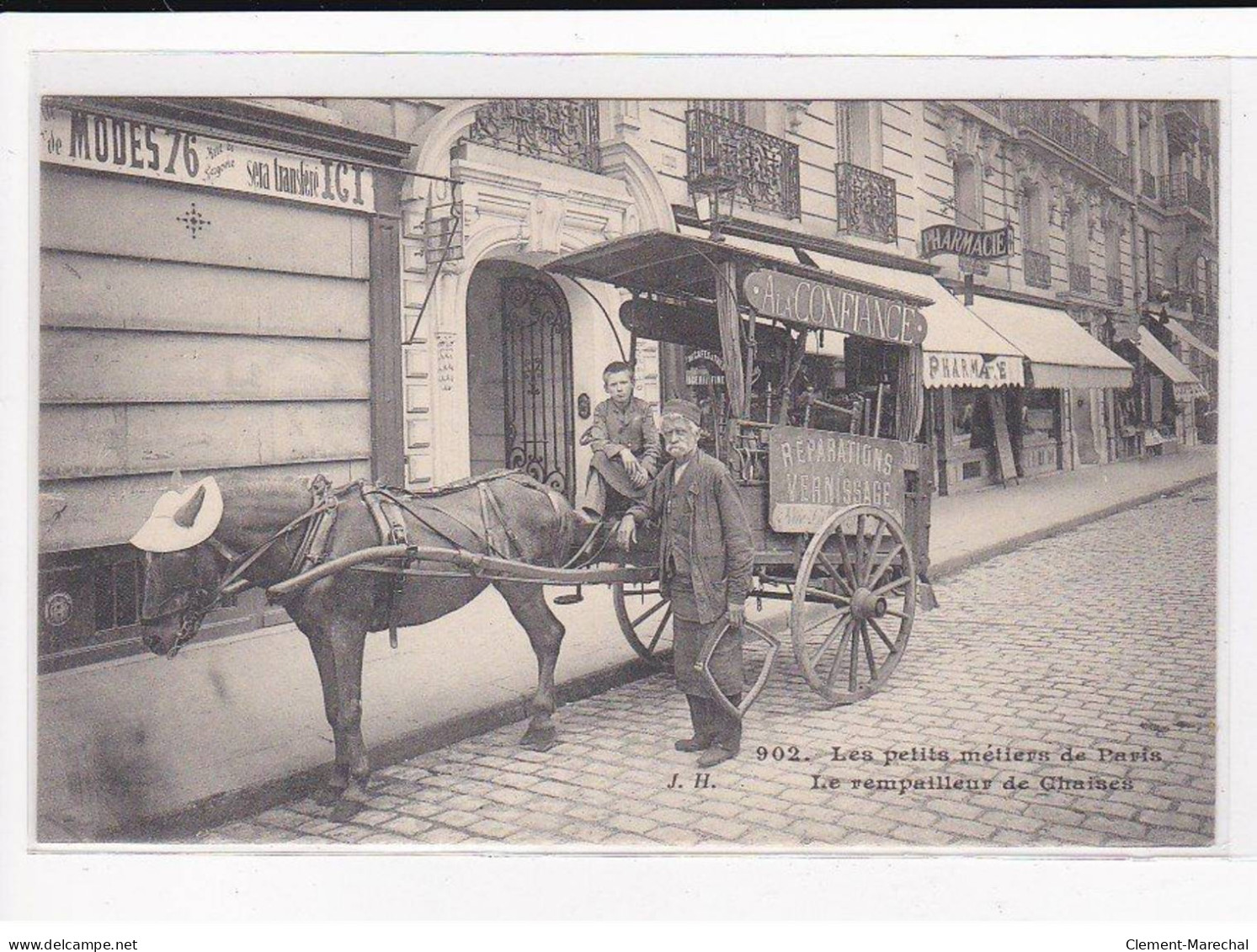 PARIS, Les Petits Métiers J.H, HAUSER : Le Rempailleur De Chaises - Très Bon état - Artisanry In Paris