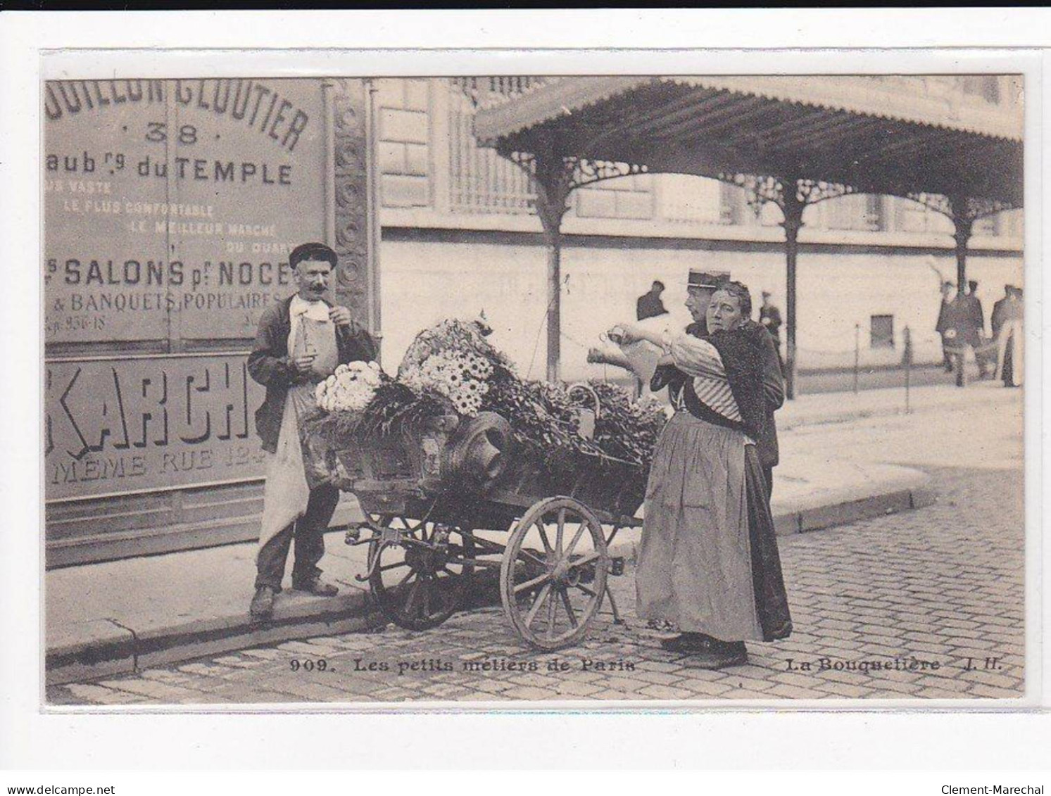 PARIS, Les Petits Métiers J.H, HAUSER : La Bouquetière - Très Bon état - Petits Métiers à Paris