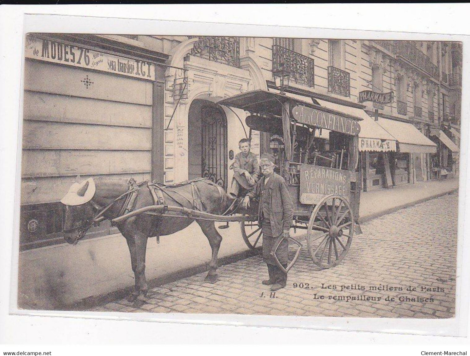 PARIS, Les Petits Métiers J.H, HAUSER : Le Rempailleur De Chaises - Très Bon état - Petits Métiers à Paris